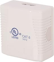 Nippon Labs SMB-C62-WH CAT 0.6 Surface Mount Box with 110 Type Jacks, 2 Port, White