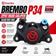 ORIGINAL BREMBO P34 BLACK RED LOGO REAR BELAKANG 2POT CALIPER 100% MADE IN ITALY P34 BREMBO CALIPER