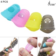 SLADE 4pcs/lot Silicone Guitar Pick Fingertip Covers Pressed String Finger Protector for Guitar Ukulele Banjo Mandolin
