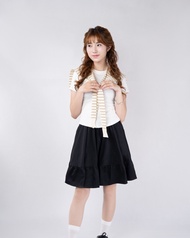 Chân Váy Nữ WOMAN BASIC Chữ A Cạp Cao Tôn Dáng Phối Bèo Dễ Thương Chân Váy Ngắn Nữ 2 Lớp Chất Kaki C