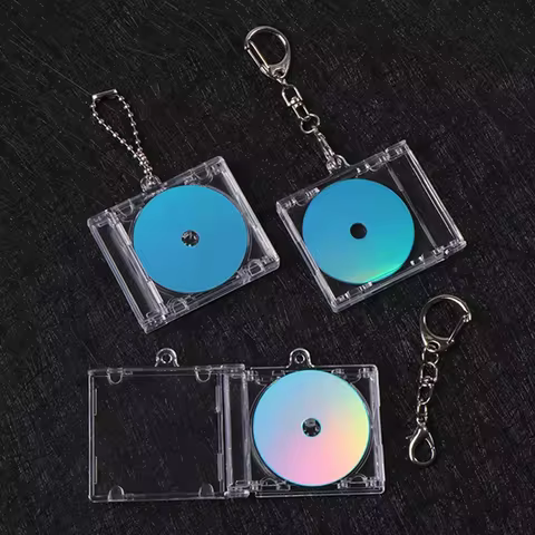 1pc NFC Functional CD Disc Keychain Mini CD Case Keychain Peripheral Commemorative Album Key Holder 