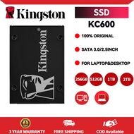 Kingston SSD KC600 256GB 512GB 1TB 2 SSD เทราไบต์ SSD SATA3โซลิดสเตทไดรฟ์ภายใน2.5นิ้วสำหรับเดสก์ท็อปและแล็ปท็อป
