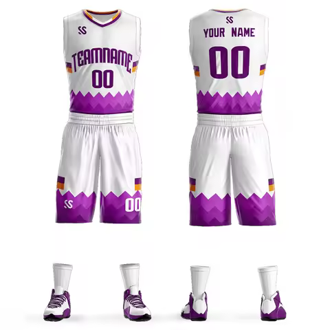 Custom Basketball Jersey Suit New Design Printing Team Name Number Logo Full Sublimation Quick-Dryin