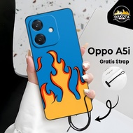 OPPO Custom macaron Softcase Latestoppo A5i 2025 Fullprint Cool Fire Motif - Silicone Casing hp Hont
