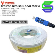 Tarmoc TPC-POF-1C3S-SC/U-SC/U-250 White | Preconnectorized Drop Cable with POF 250 Meters