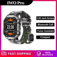 GW55 Men Sport Smart Watch 2.02 Inch Large Screen Compass BT Call 3ATM IP68 Waterproof Health Monito