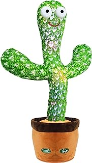 Pbooo Toddler Cactus Toy, Kids Dancing Talking Cactus Toys, Led Singing Cactus for Babies, Talking Cactus Toy Mimic 15 Second Voice Recorder (120 Songs)