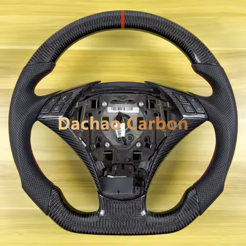 Real Carbon Fiber Steering Wheel For BMW E60 520Li 523Li 525Li 530Li 2003 2004 2005 2006 2007 2008 H