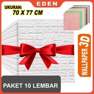 1SMG Eden - 3D Foam Wall Paper Classic Brick Sticker 70x77cm | Pack of 10 Sheets 3mm Thick | Easy to