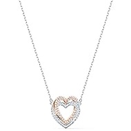 Infinity Heart Jewelry Collection, Necklaces and Bracelets, Rose Gold &amp; Rhodium Tone Finish, Clear Crystals