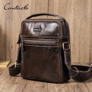New store openingCONTACTS Genuine Leather Sling Shoulder Bags for Men Crossbody Bag Messenger Bag Ma