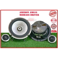 AMERON 6.5" Mid-Bass Crossover Tweeter Component Set Car Speaker AM616 For Front and Rear Door Cars Accessories Kereta