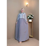 BELINDA DRESS CRINGKLE MOTIF CRINGKLE AIRFLOW BUSUI FRIENDLY