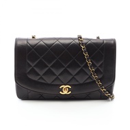 【二手】香奈兒 (Chanel) CHANEL 絎縫 Diana 翻蓋單肩背包 A01165 黑色羊皮（綿羊皮）絎縫 Diana 鏈條肩背包 女士