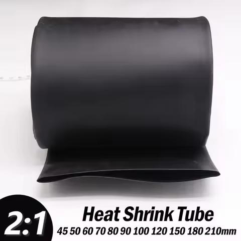 2:1 Black Polyolefin Heat Shrink Tube Wire Repair Cable Protecctor 45mm 50mm 60mm 70mm 80mm 90mm 100
