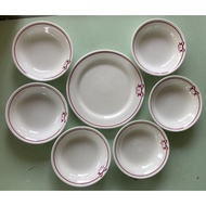 Japan surplus 7 pcs Narumi bone China Ginza Cozy Corner ceramic plates set 1 platter 6 dessert