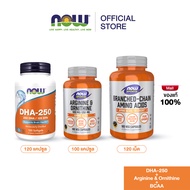 Now Sports BCAA Branched Chain Amino Acids & Now Sports Arginine & Ornithine 500 mg & Now Foods DHA