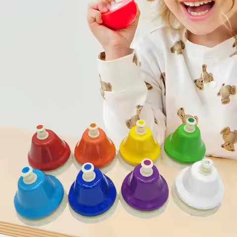 Kids Play Desk Bells Hand Bells, Handheld Colorful Percussion Instruments, Diatonic Musical Handbell