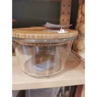 Food Container with lif,round glass,glass bamboo 400ml/600ml/1.7L
