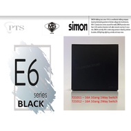 SIMON E6 BLACK - Suis 16A 1Gang 1Way ,1 Gang 2 Way Switch