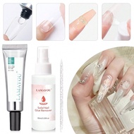 3pcs/Set With 1Pc 20g Nail Glue & 60ml Nail Glue Remover & 1pc Nail Stick, False Nail Adhesive Glue