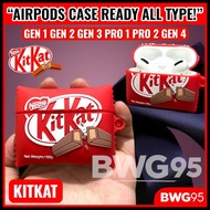 Airpods Case KITKAT for Gen 1 2 Gen 3 Pro 1 2 Gen 4 Casing airpods / Airpods Case / Airpods Case / T