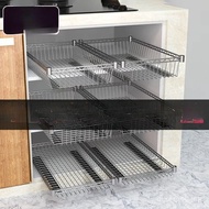 Dapur Tarik Bakul Kabinet Pengubahsuaian Rak Pinggan Rak Penyimpanan DIY Rak Penyusun Rel Gelongsor 