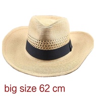 Raffia Straw Hat Large Head Man foldable Plus Size Panama Beach Sun Cap Adult Summer Big Size Fedora