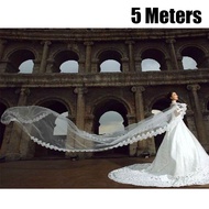 Lace Veil Rambut Wedding Bridal Veil Pesta Wedding Veil Kerudung Pengantin Cathedral 1.5/3/5 Meter A