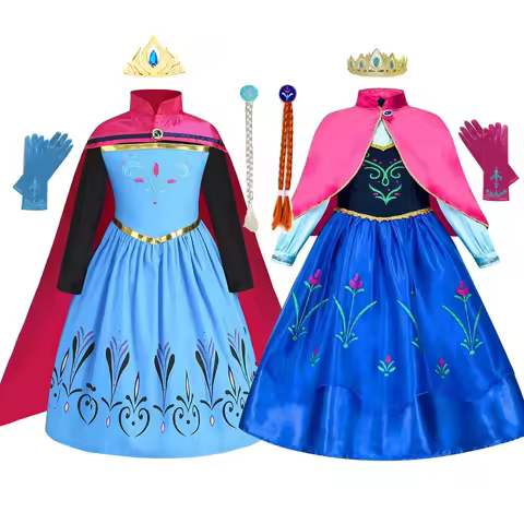 Kids Elsa Anna Princess Dress Costume Frozen Snow Queen Girls Halloween Cosplay Christmas Carnival P