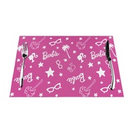 Barbie Custom Table Placemats PVC Woven Art Washable Table Placemats for Party Buffet Dinner Decorat