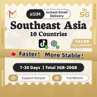 Asia 10 Countries eSIM 5G High Speed 7-30 Days | Unlimited Data | Southeast Asia eSIM | Instant Deli
