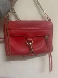 二手正品Rebecca minkoff mac經典牛皮鏈帶肩包（紅色）