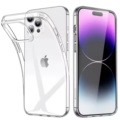 Clear Phone Case for iPhone 13 14 Pro Max 12 Mini 7 16 Plus Soft TPU Ultra-thin Back Cover Case for 