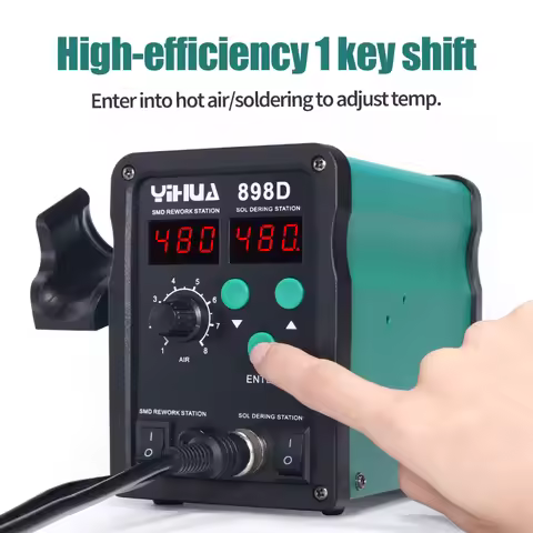 YIHUA 898D Original Digital Display Welding Repair Tools Soldering Iron Hot Air Rework Station