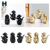 Homyl 3Pcs Resin Monkey Figurine Miniature Monkey Statue for Bar Cabinet Decor
