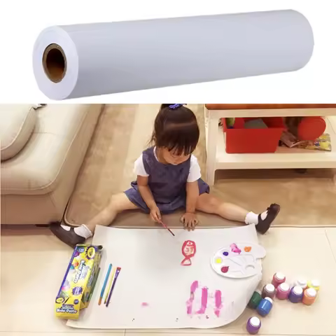2pcs White Drawing Paper Roll Painting Paper Rolls for Kid Craft Activity and Painting Art Watercolo