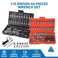 46-Piece Car & Bike Socket Set - Ratchet Wrench, Screwdriver, High-Quality Toolbox, Spanner