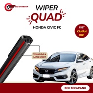 HONDA Quad 4-Layer Rubber Car Wiper Civic FC Frameless Blade Model Anti-Scratch 1 Set Right and Kiri
