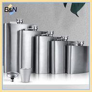 B&N   1 4 5 6 7 8oz Portable Mini Stainless Steel Liquor Hip Flask For  Bottle Travel Whiskey Bottle
