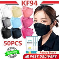 【Ready Stock 】KF94 Mask 50pcs Adult Original Malaysia 口罩Mask Earloop/Headloop Hijab Mask 4ply 50pcs kf94 Mask Korea Face Mask KN94 KN95 N95 Medical Mask Washable pm2.5 Reusable Protective 成人立体口罩