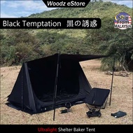 [Woodz] A Shape Tent Ultralight Shelter Baker Style Tent for Bushcrafters & Survivalists 2p BLACK Ca