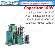 (10pcs) Aluminum Electrolytic Capacitor 100V 1uf 2.2uf 3.3uf 4.7uf 10uf 22uf 33uf 47uf 68uf 100uf 15