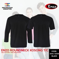 Tshirt Roundneck plain Enzo - Black (Unisex)