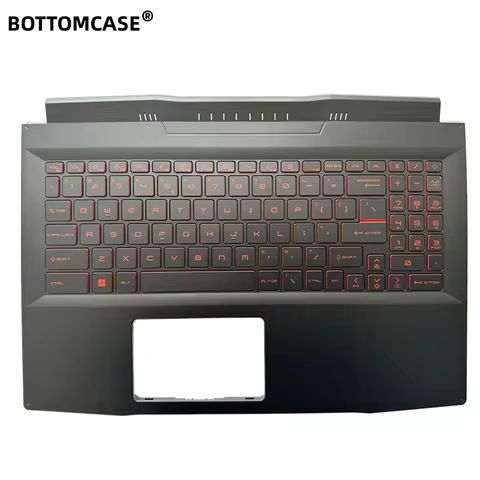 BOTTOMCASE® New For MSI Katana GF66 11UE 11UG MS-1581 MS-1582 Upper Case Palmrest Cover With Red Bac