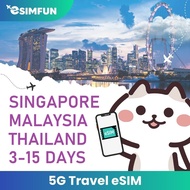 eSIM - สิงคโปร์ / มาเลเซีย / ไทยแลนด์ 5G สำหรับการเดินทาง eSIM - 3-15 วัน ข้อมูลไม่จำกัด