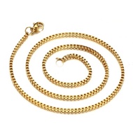 LUX & GOLD High Quality and Authentic 18k Gold plated Box Chain (22 inches) for men  Appearance cont