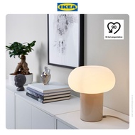 IKEA DEJSA Lampu Meja Minimalis Krem/Putih Opal Kaca 28cm