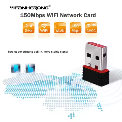10pcs/lot Mini USB 150M Network LAN Card WiFi Wireless Adapter 802.11 n/g/b 150Mbps MT7601 RTL8188 F