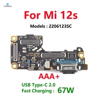 AAA+ Dock Connector USB Charger Port Flex Cable Board For Xiaomi Mi 12s 2206123SC Type C Microphone 